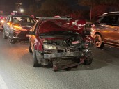Se registra choque ‘carambola’ en avenida Morones Prieto