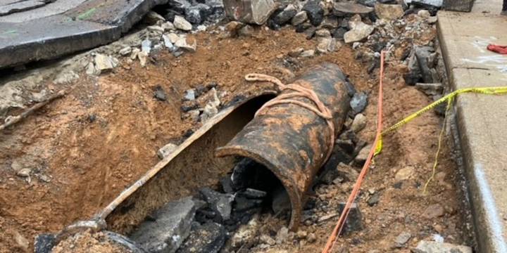 Nashville road crumbles after ‘substantial’ water main break