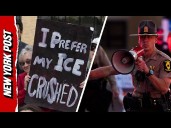 ICE Agents Scramble to Reset Protest Boundary Line as Demonstrators Scream and Yell