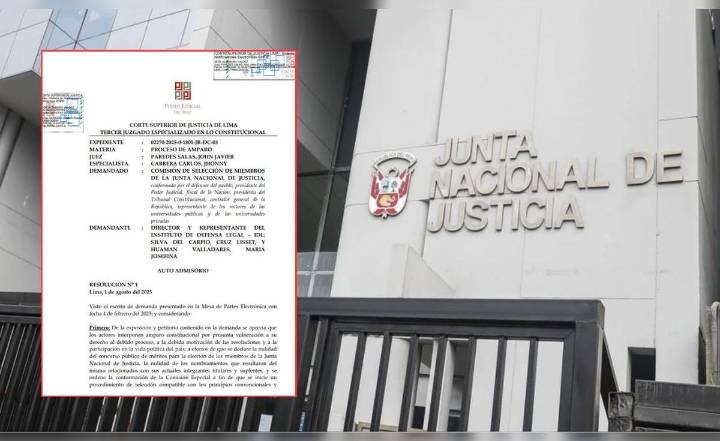 PJ admite demanda de amparo para anular proceso de selección de la JNJ