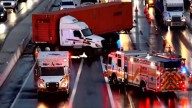 Jackknifed semi-truck causes blockage on I