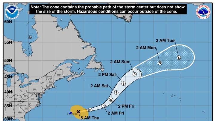 Track Hurricane Imelda as it moves from Bermuda, see spaghetti models