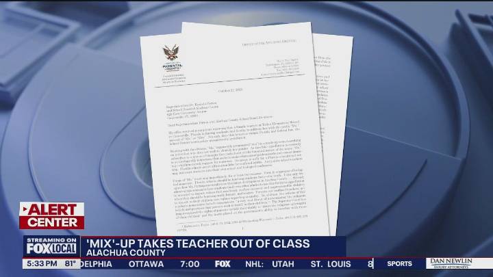 Alachua County teacher pulled from classroom