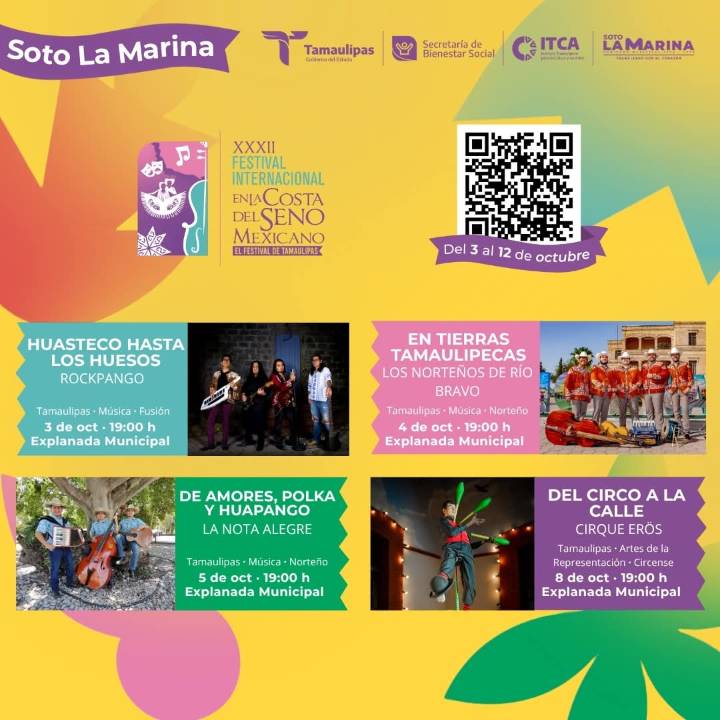 Soto La Marina será sede del XXXII Festival Internacional en la Costa del Seno Mexicano