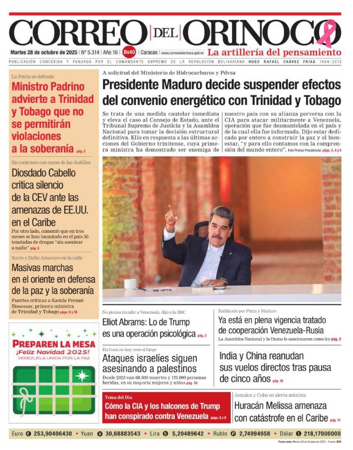 Edición Impresa Correo del Orinoco N° 5.314