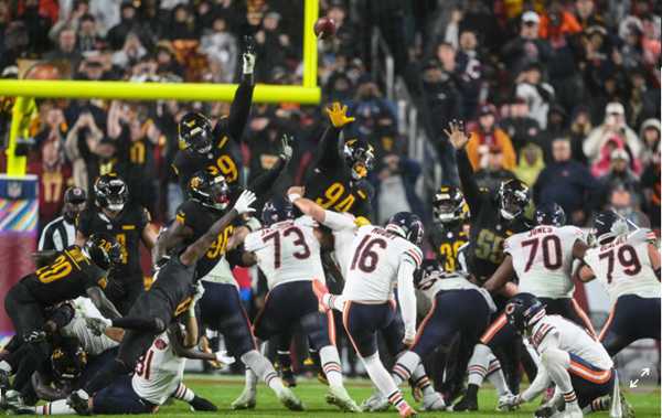 Final-play field goal lifts Bears to 25-24 win over Washington