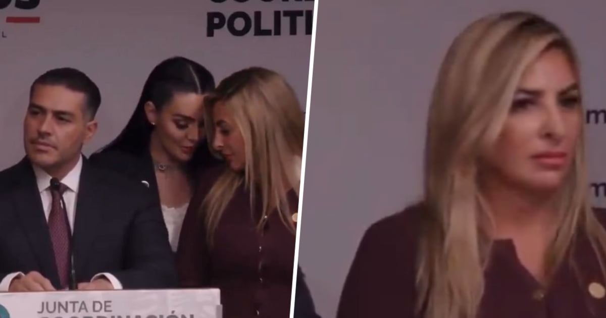 Captan pleito entre diputadas de Morena durante conferencia de Harfuch