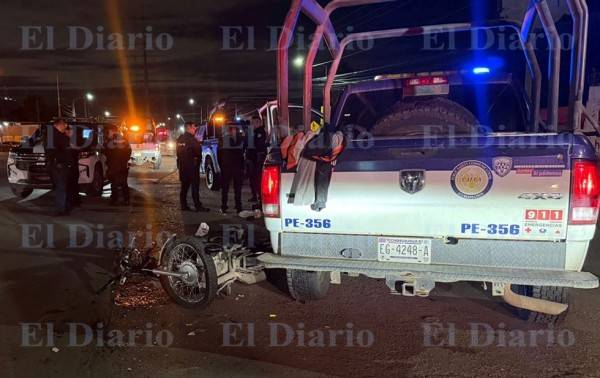 Patrulla corta circulación de motociclista y ocasiona accidente