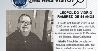 Se busca a Leopoldo Vidrio Ramírez de 54 años de edad, quien está diagnosticado con esquizofrenia