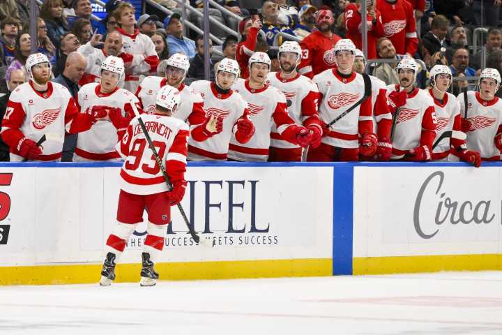 Dylan Larkin's 3-point night lifts Red Wings past Blues - The Rink Live | Coverage of youth, junior, high school and college hockey