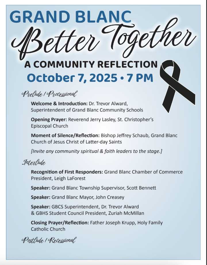 Live at 7 p.m.: Vigil & community reflection following Grand Blanc church tragedy