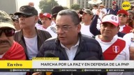 Juan José Santiváñez llegó a marcha ciudadana en apoyo a la Policía Nacional: "Yo no he venido como candidato"