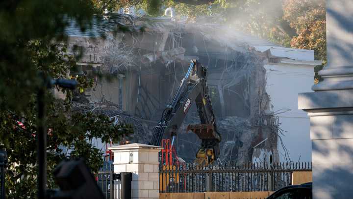 What are crews tearing down at White House? Donald Trump's ballroom on the way.