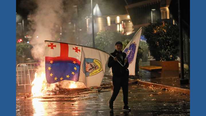 Georgia's prime minister says protesters want to topple his government and vows a further crackdown
