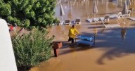 Un hotel de Ibiza, convertido en una laguna de barro tras el temporal