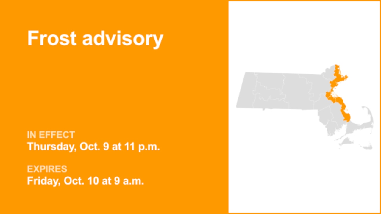 Frost advisory affecting 4 Massachusetts counties until Friday morning