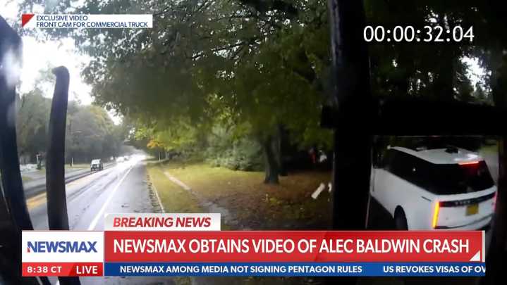Newsmax Acquires Video of Alec Baldwin Car Crash, Claims It Contradicts Him