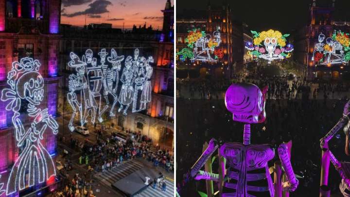 Día de Muertos 2025: Así Quedó el Alumbrado en el Zócalo de CDMX