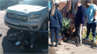 Fuerte choque entre una camioneta y una moto en Rawson