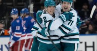 Macklin Celebrini and Will Smith push the Sharks to their first win this season
