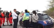 Siniestro vial a la altura del puente del río Los Alisos