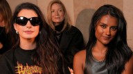 Simone Ashley and Anne Hathaway twin in leather for a girls' night out in Paris