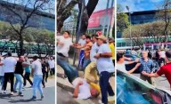Video: taxistas y choferes de aplicaciones se agarraron a trompadas en Aeroparque
