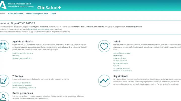 La Junta de Andalucía niega el borrado de pruebas diagnósticas en ClicSalud y lo achaca a un fallo informático temporal