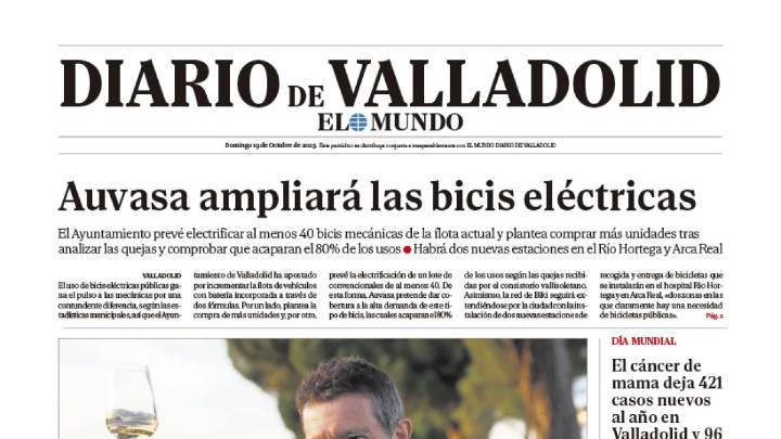 Portada de Diario de Valladolid del 19 de octubre de 2025