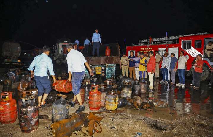 Massive Blaze On Jaipur-Ajmer Highway As Over 40 Gas Cylinders Explode After Road Crash