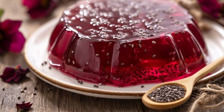 Gelatina con chía sabor café perfecta para un desayuno nutritivo y balanceado