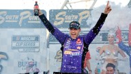 Denny Hamlin charges to emotional 60th Cup win at Las Vegas, secures spot in NASCAR finale