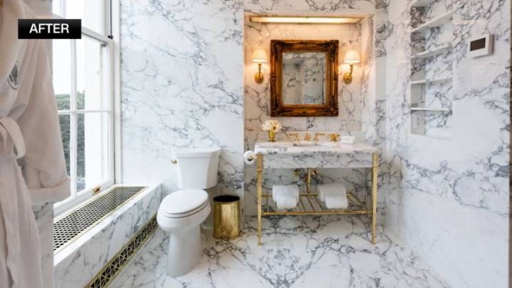 Trump presume en redes sociales de la renovación del baño en la Sala Lincoln