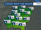 Coolest night of the fall season ahead, weekend showers possible, but the rain is much needed