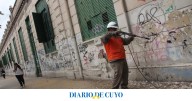 Comenzaron las obras de restauración de los muros exteriores de la Escuela Normal Superior Sarmiento