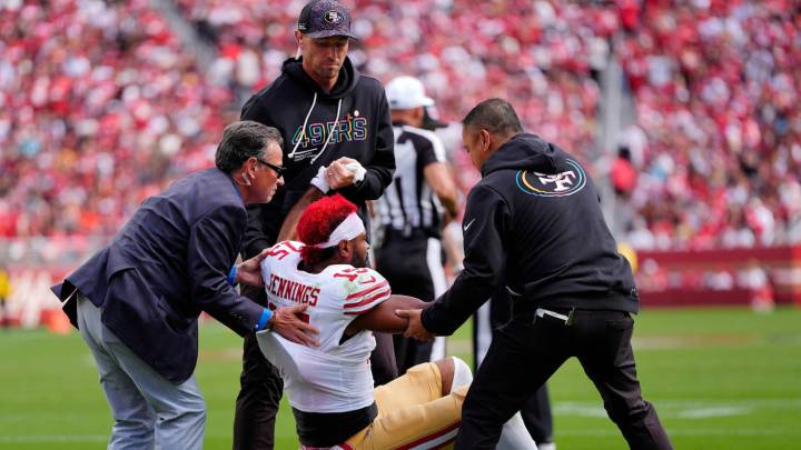 Los 49ers pierden a Jennings, Pearsall y Purdy, previo al juego ante Rams