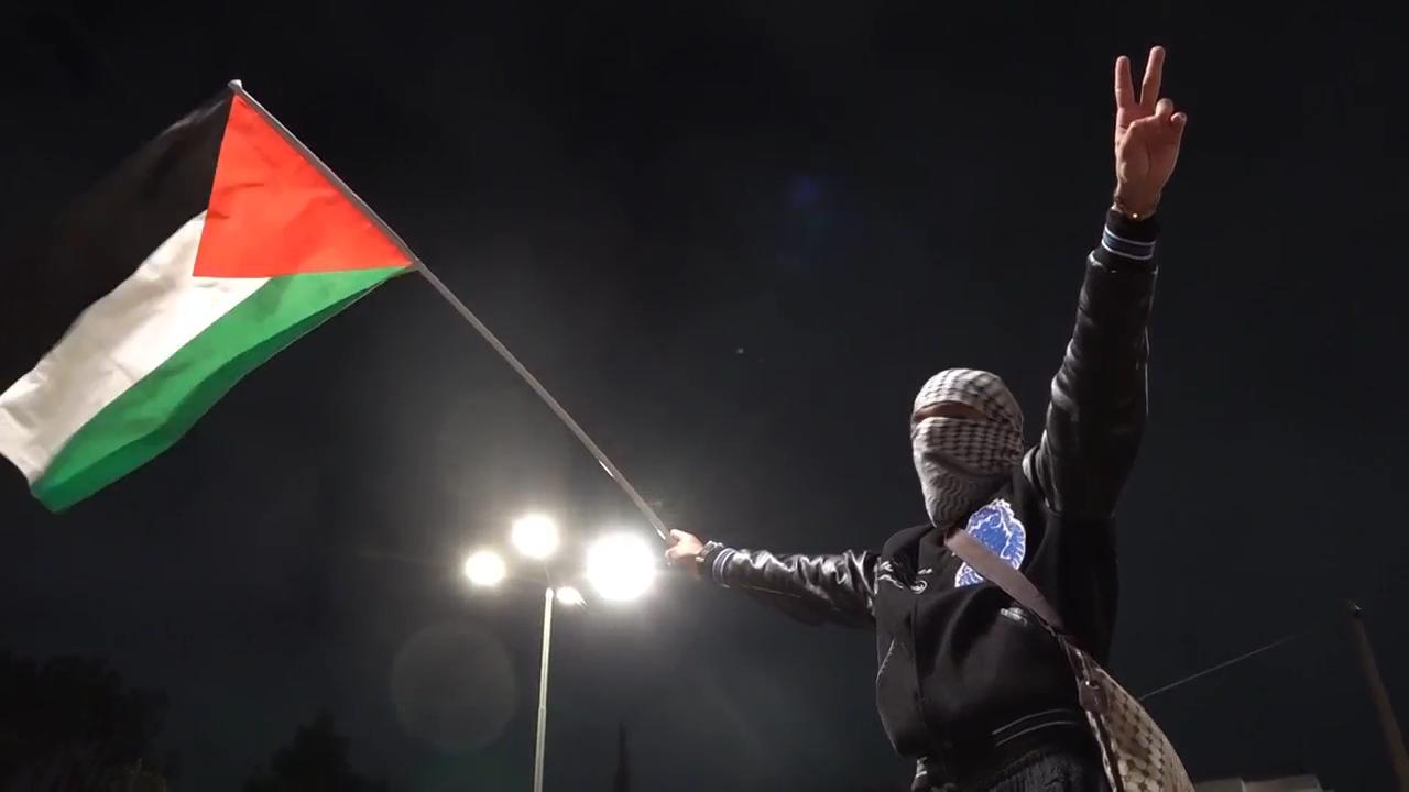 Tunisian and Greek protesters show support for Palestinians on October 7 second anniversary