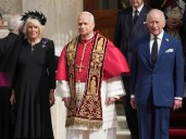 Pope Leo XIV prayed Thursday with King Charles in the Sistine Chapel