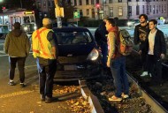 B Line riders could only sit and stew; car on tracks at Chestnut Hill Avenue