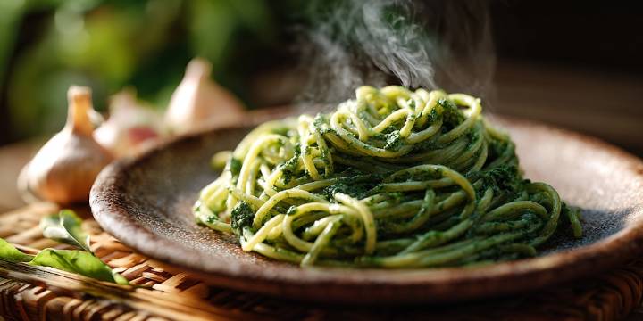 Receta de espagueti verde con espinaca para preparar una pasta saludable fácil y rápido