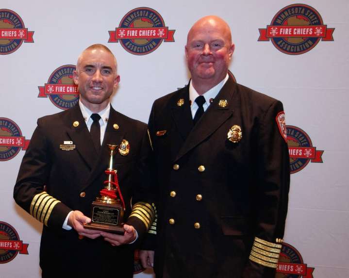 Bemidji Fire Chief Justin Sherwood receives MSFCA's 2025 Leadership Award