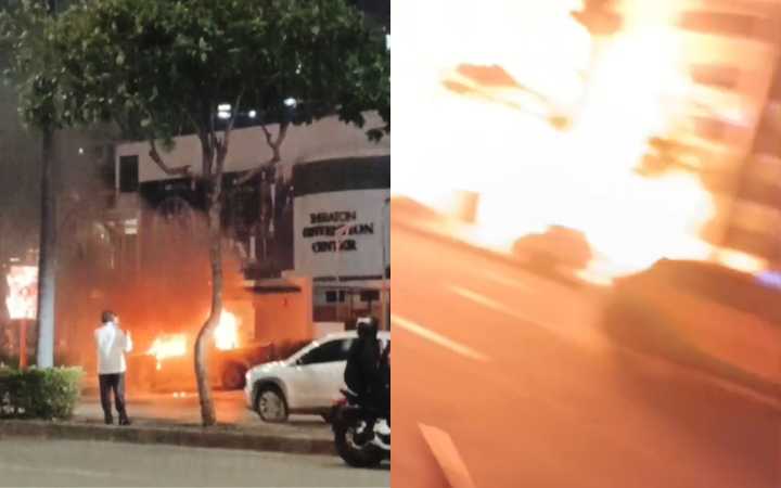¡IMÁGENES IMPACTANTES! Coche bomba en zona comercial de Ecuador deja un muerto