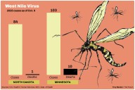 West Nile virus at 'outbreak' level in Minnesota, above average in North Dakota