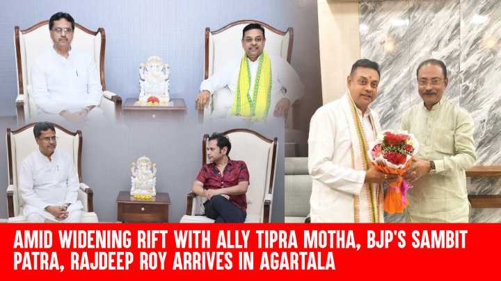 Amid Widening Rift with Ally Tipra Motha, BJP’s Sambit Patra, Rajdeep Roy Arrives in Agartala