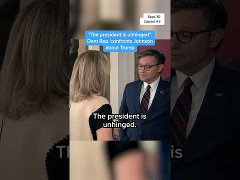 'The president is unhinged': Dem Rep. confronts Johnson about Trump