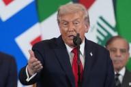 Trump shares bizarre moment with French leader at Gaza summit