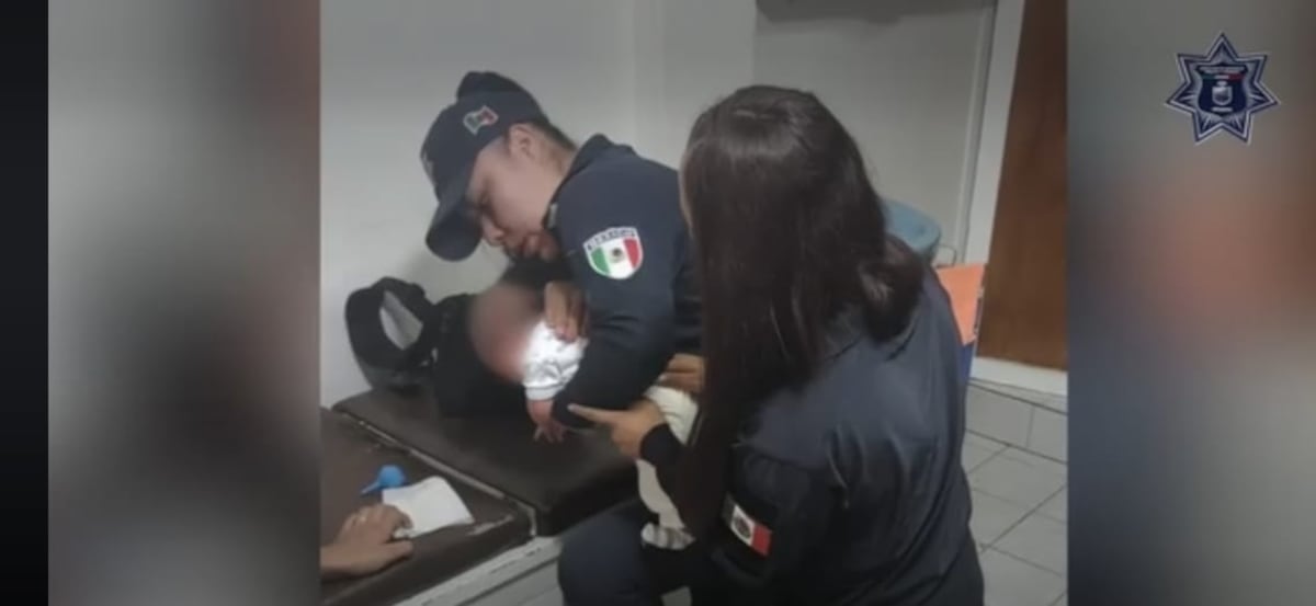 Policías de Ecatepec salvan a bebé con riesgo de asfixia en Jardines de Morelos