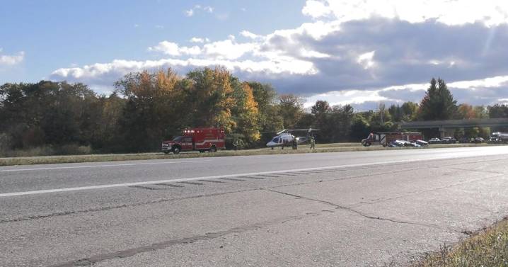 Single vehicle crash prompts traffic shutdown, LifeFlight response on 1
