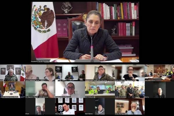Revisa Sheinbaum daños por lluvias con Gobernadores