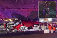 Helicopter crashes onto highway in Sacramento, closing eastbound lanes